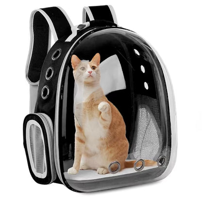 Pet Cat Carrying Backpack - Breathable Transparent Space Capsule Carrier for Dogs and Cats