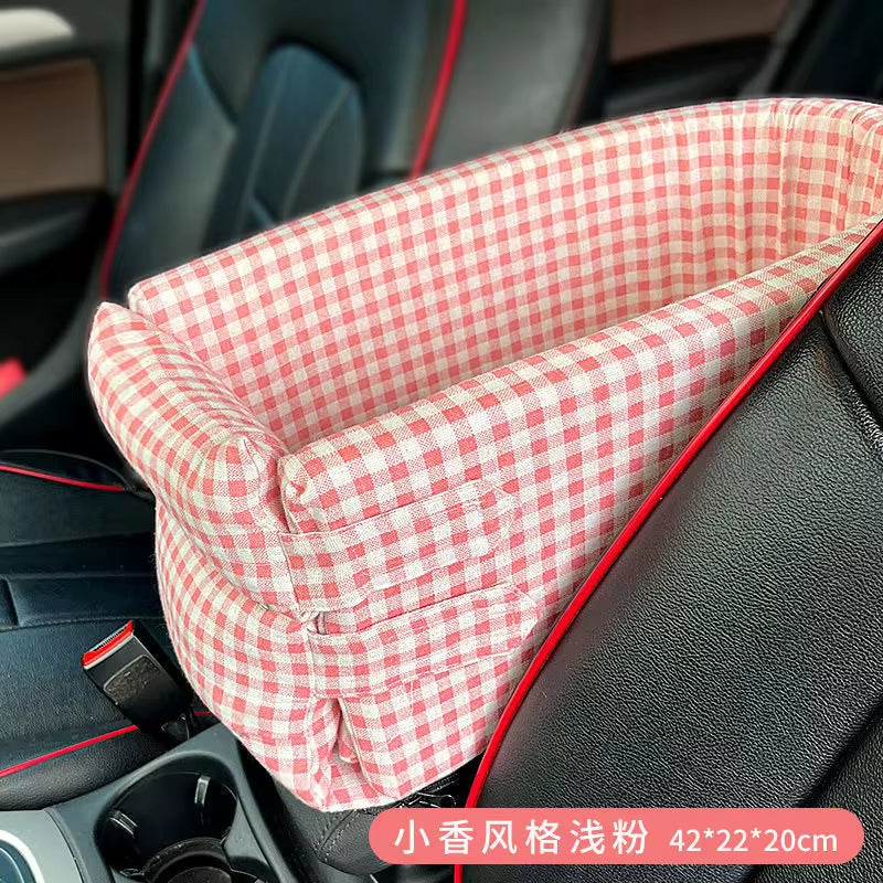 Portable Dog Car Seat Bed and Safety Travel Carrier for Small Dogs and Cats