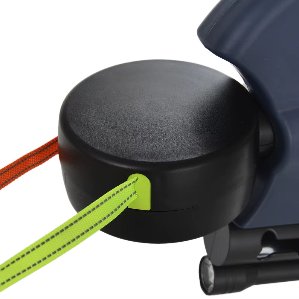 3M Reflective Retractable Dog Leash for Small Dogs with 360° Swivel, Dual Lead Design, and Integrated Lights for Tangle-Free Walking