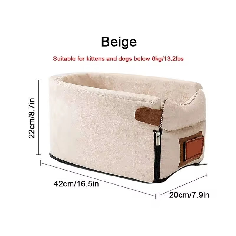 Portable Dog Car Seat Bed and Safety Travel Carrier for Small Dogs and Cats
