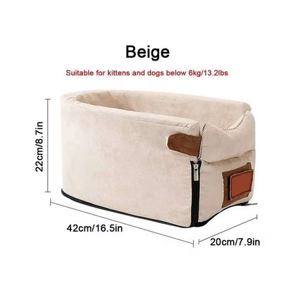 Portable Dog Car Seat Bed and Safety Travel Carrier for Small Dogs and Cats