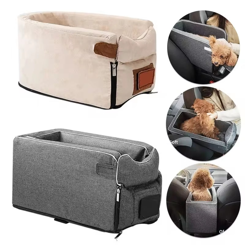 Portable Dog Car Seat Bed and Safety Travel Carrier for Small Dogs and Cats