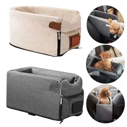 Portable Dog Car Seat Bed and Safety Travel Carrier for Small Dogs and Cats