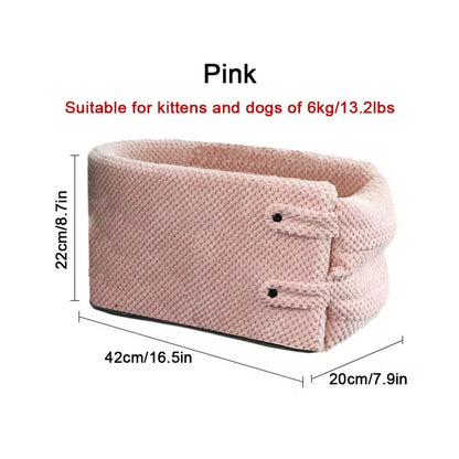 Portable Dog Car Seat Bed and Safety Travel Carrier for Small Dogs and Cats