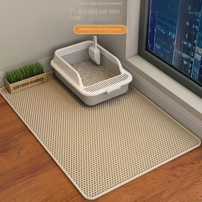 Large Size Cat Litter Mat Double Layer Waterproof Pet Litter Box Mat Non-Slip Sand Cat Pad Washable Cat Litter Mat Pet Supplies