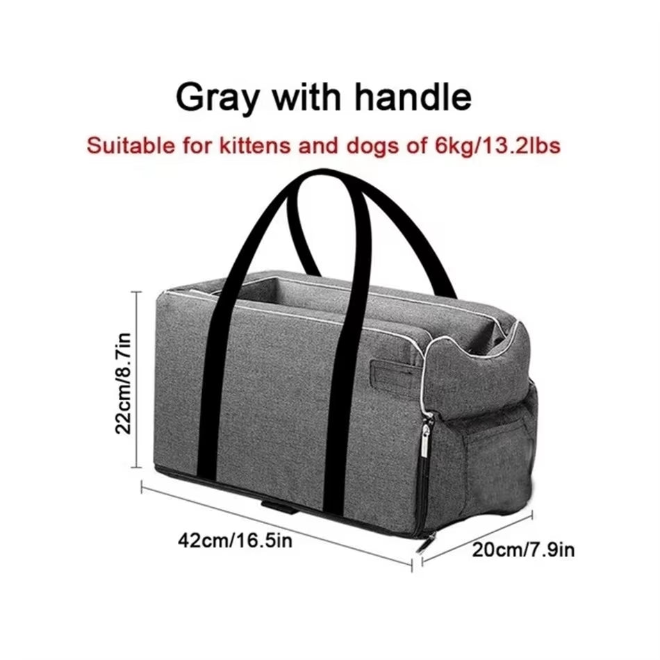 Portable Dog Car Seat Bed and Safety Travel Carrier for Small Dogs and Cats
