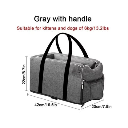 Portable Dog Car Seat Bed and Safety Travel Carrier for Small Dogs and Cats