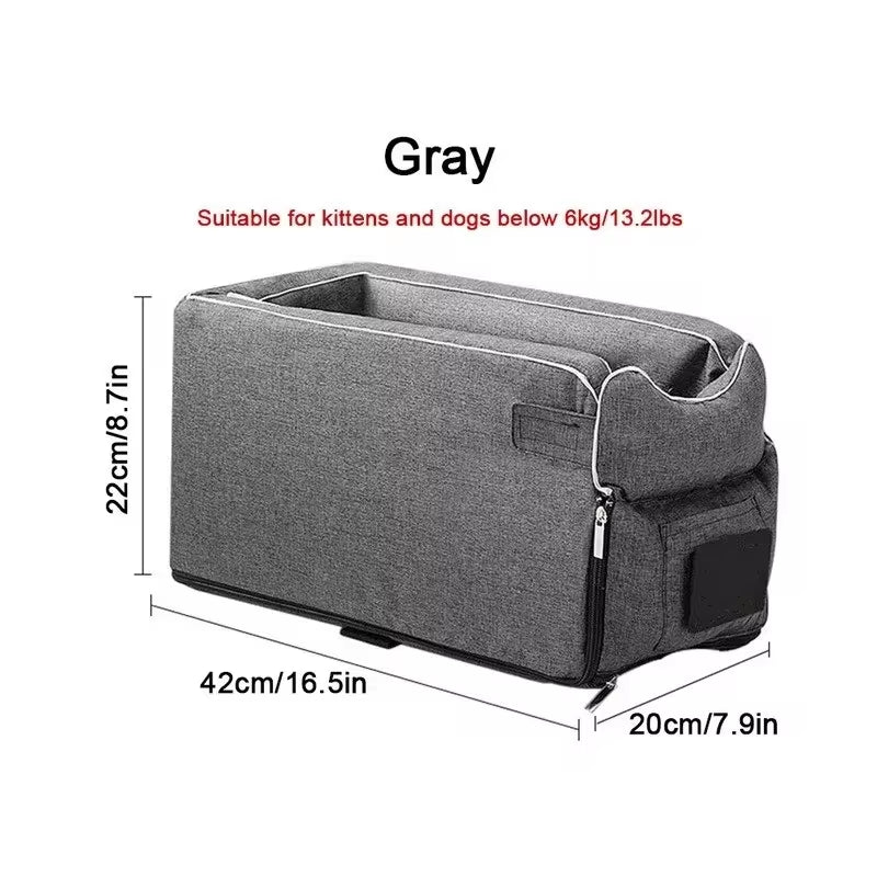 Portable Dog Car Seat Bed and Safety Travel Carrier for Small Dogs and Cats