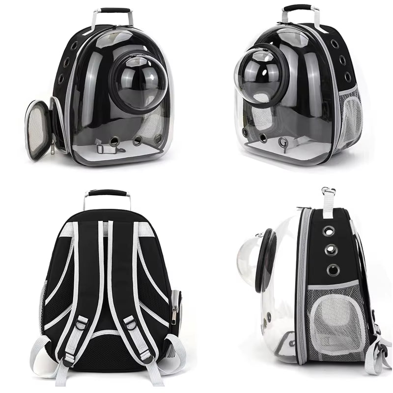 Pet Cat Carrying Backpack - Breathable Transparent Space Capsule Carrier for Dogs and Cats