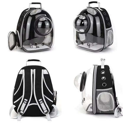 Pet Cat Carrying Backpack - Breathable Transparent Space Capsule Carrier for Dogs and Cats