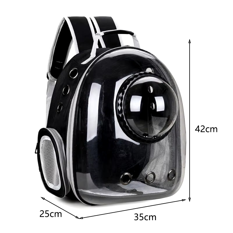 Pet Cat Carrying Backpack - Breathable Transparent Space Capsule Carrier for Dogs and Cats