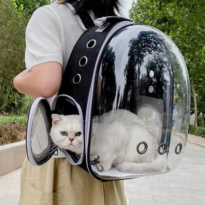 Pet Cat Carrying Backpack - Breathable Transparent Space Capsule Carrier for Dogs and Cats